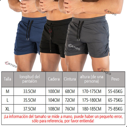 Pantaloneta Corta Gym Short Corto Ejercicio Gimnasio Hombre