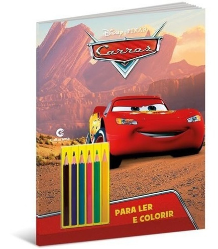 Livro Para Pintar Carros Disney  Macqueen C/ Lápis Culturama