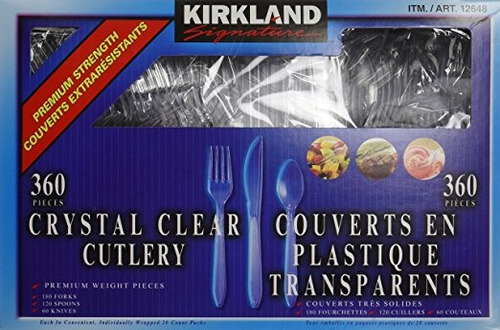 Kirkland Signature Crystal Clear Cubiertos - 360 Ct