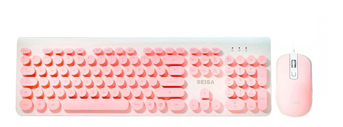 Teclado Y Mouse Con Cable Usb Notebook O Pc Dn-dy01 Rosa