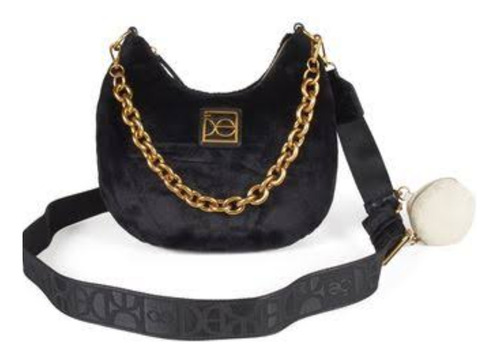 Bolsa Cloe Hobo Negra De Peluche