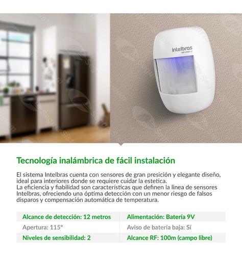 Kit Alarma Inalámbrica Intelbras Sensores Domiciliaria Casa