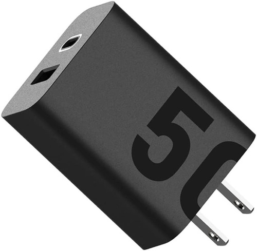 Cargador De Pared Motorola Cubo+cable Dual Usb-a Y Usb C 50w