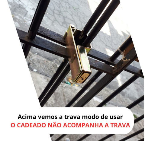 Trava De Protecao Para Portão Com Porta Cadeado N.2 Travofix