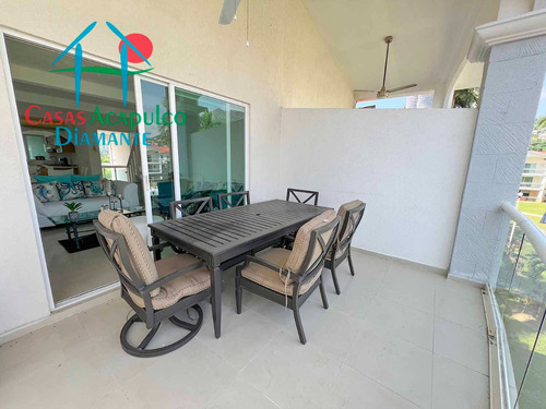 Cad Diamante Lakes Zafiro 316. Terraza Con Vista A Los Jardines Y Albercas