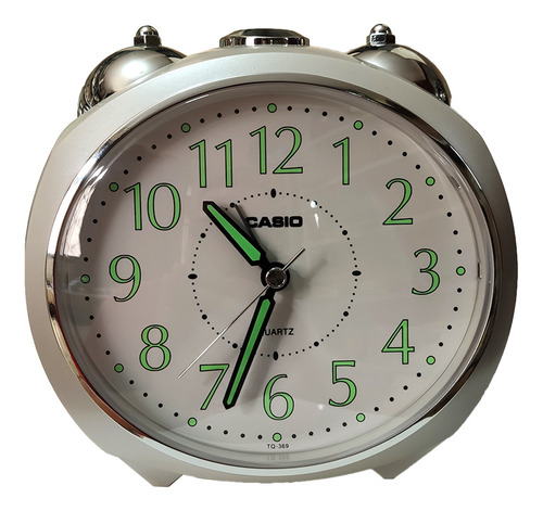 Reloj despertador Casio grande con luz y alarma alta, color blanco