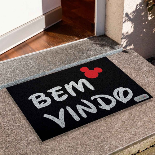 Capacho Limpe Sim 60x40 Bem Vindo Mickey