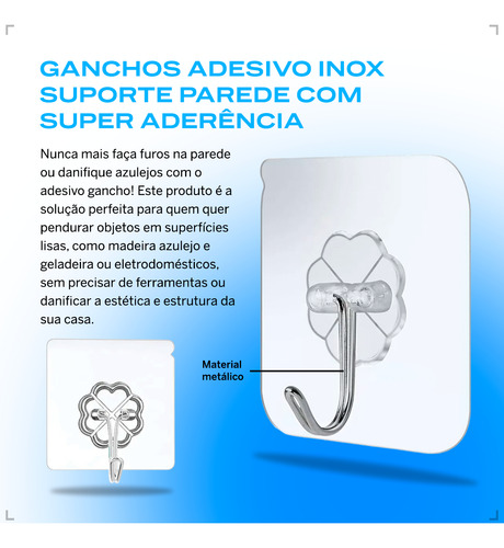 Kit 12 Gancho Adesivo Multiuso Flor Parede Suporte Vassoura