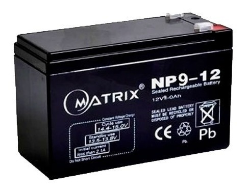 Batería Matrix 12v 9ah Lampara  De Emergencia Y Cercos