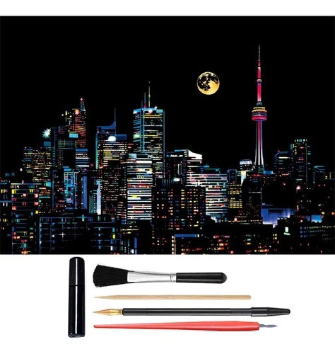 Scratch Art Paper Painting Set With Tools, Scratch Off