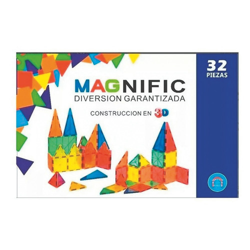 Imagen 1 de 4 de Bloques Magnéticos X 32 Piezas Magnific