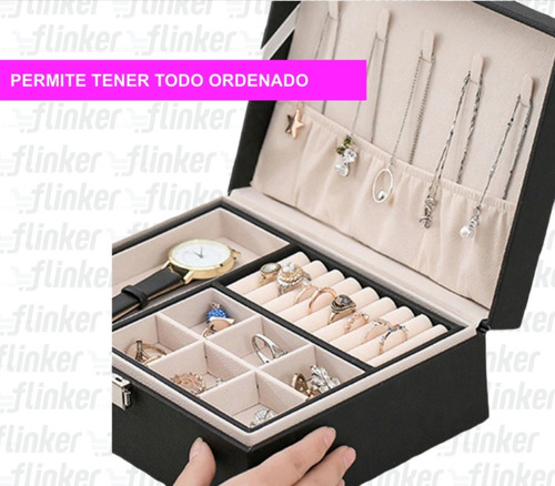 Imagen 3 de 10 de Joyero Alhajero Organizador De Joyas Anillos Aros Accesorio