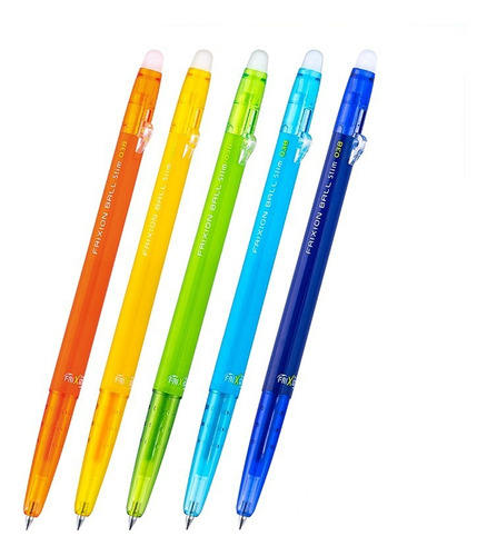 Lápices Gel Frixion Slim 0.38mm Estuche De 5 Colores Pilot