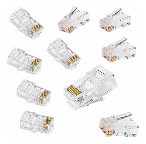 Conectores/plug Rj-45 Cat 6 Para Cable De Red Paquete X 10 U