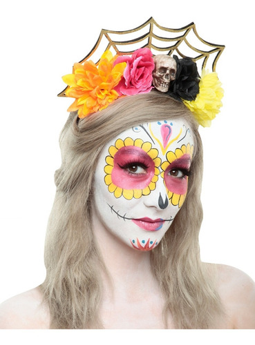 Diadema De Catrina Con Telaraña Día De Muertos Halloween