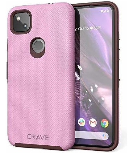 Funda Para Google Pixel 4a De Doble Proteccion En Color Lila