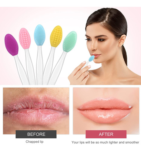 5 Piezas De Cepillo De Labios, Cepillo Exfoliante De Silicon