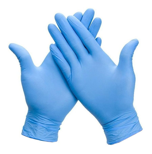 Guantes descartables antideslizantes Cormedic color azul talle L de nitrilo en pack de 10 x 100 unidades