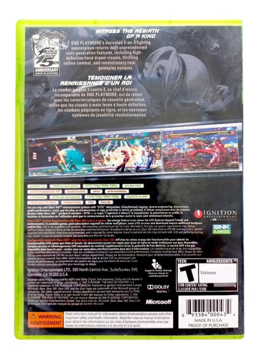 The King Of Fighters Xii 12 Xbox 360 En Español (Reacondicionado)