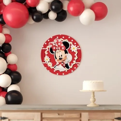 Imagem 4 de 4 de Enfeite Redondo Impresso Para Decoração Festa Minnie Em Eva