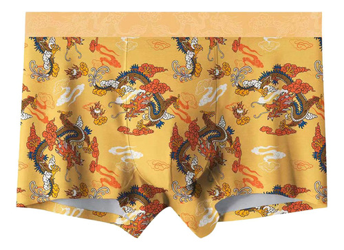 Calzoncillos Con Estampado De Dragón Para Hombre, Ropa