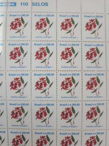 Folha Selo Postal Corticeira C/ 110 Selos