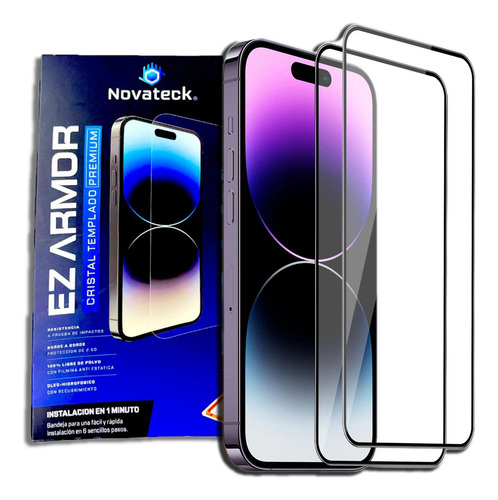 Imagen 5 de 10 de 2 Micas Ez Armor Para iPhone Vidrio Premium Auto Instalacion