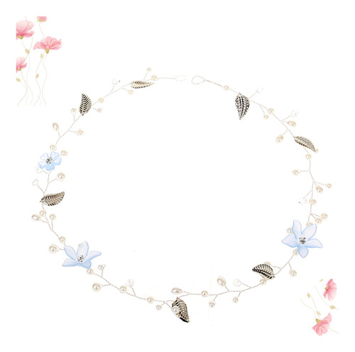 Diadema Azul Hecha A Mano, Hermosa Cabeza Decorativa Con For