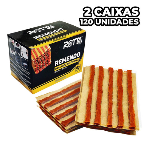 2 Caixa Refil Para Remendo De Pneu C/60 Macarrão Para Carro