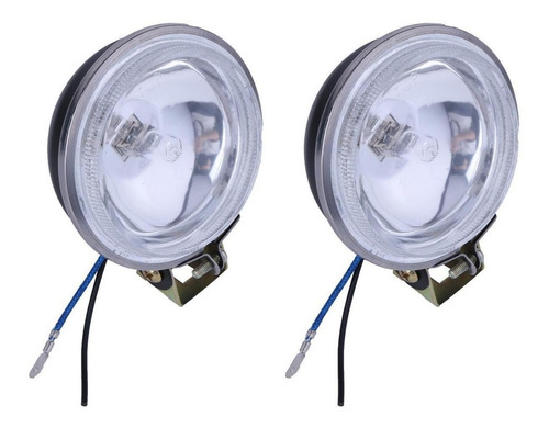 Par Faros Halogeno 55w Redondo 3 Pulgadas Metalicos Cristal 