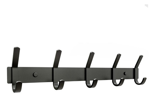 Sayoneyes Perchero De Pared Negro Con 5 Ganchos Dobles Para