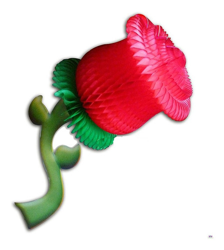 Imagem 1 de 1 de 1 Balão Papel De Seda Flor Vermelha Decoração 18 Cm