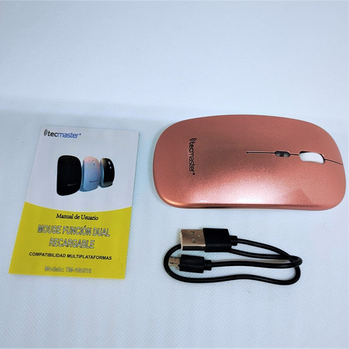 Mouse Dual Recargable Inalámbrico Bt Tecmaster Golden Rose