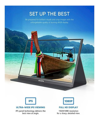 Monitor Portable Arzopa A1 15.6 1080p Ips Minihdmi Usb C