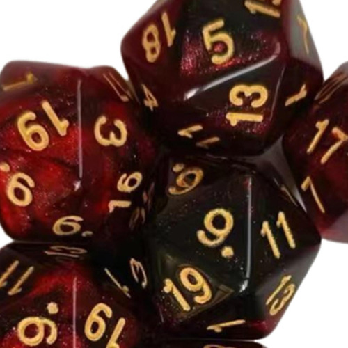 Jja 3 Juego De Dados De 10 Uds. De Colores Dobles D20, Rojo