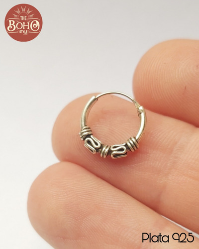 Aro Argolla Bali Plata 925 Diametro 10mm Por Unidad Modelo 6