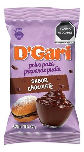 10 Pza Polvo Para Preparar Pudín D' Gari Sabor Chocolate 96