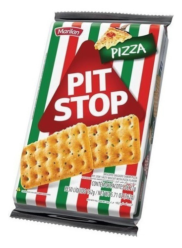 Pack Biscoito Pizza Marilan Pit Stop Pacote 162g 6 Unidades