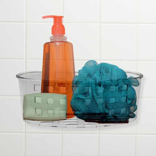 Canastilla De Baño Con Ventosas Bath Styles Color Blanco