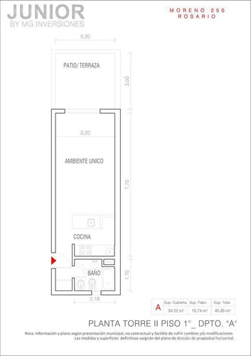 Imagen 11 de 11 de Departamento De Monoambiente En Venta En Rosario