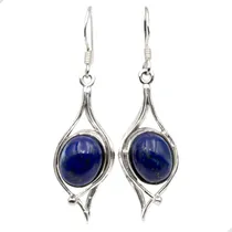 Comprar Aros Diseño Núcleo Lapislázuli Natural Plata Fina 925 | E244