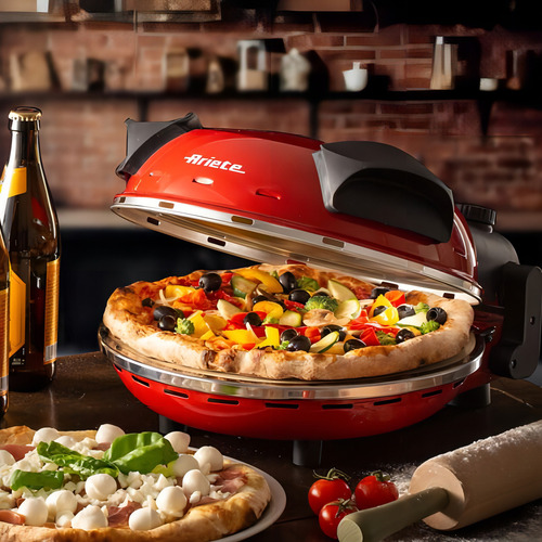 Forno De Pizza Elétrico Vermelho Ariete Rápido 4 Min