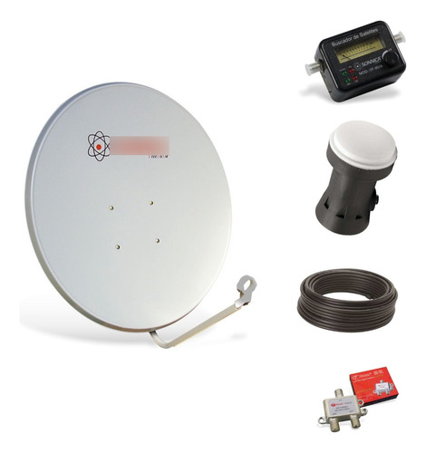 Imagen 1 de 9 de Antena Satelital 60cm Ku+lnb 2 +rg59 +sat Finder+displex- Tv