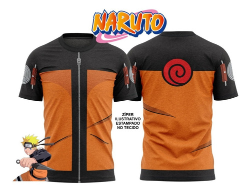 Imagem 3 de 4 de Camiseta Naruto - Adulto - Tecido Dryfit - Pronto Envio