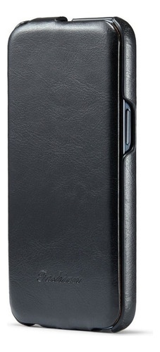 Capa De Couro Com Abertura Superior E Inferior Para iPhone