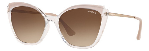 Lente De Sol Vogue 0vo5266sl Cat Eye Gradient Brown Shiny Clear+top Nude Brushed Light Gold