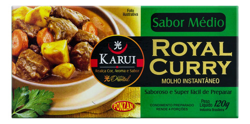 Molho Instantâneo Royal Curry Médio Karui Oriental Caixa 120g