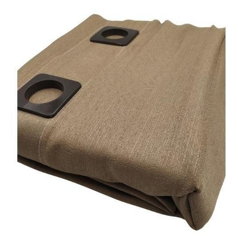 Cortina Sala Quarto Tecido Rustico Mariana Yohana 2,40x1,70 Cor Avelã
