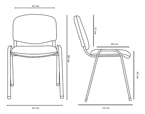 Silla Apilable 700 Tapizada Sala Espera Recepcion Garantia