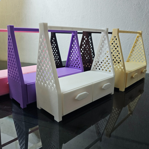 Mini Mueble Alhajero Con Perchitas Para Exhibición De Joyas Crema